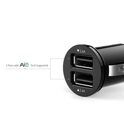 Aukey Universal True AiPOWER 24W 4.8A Dual Port Car Charger (Refurbished) DailySale