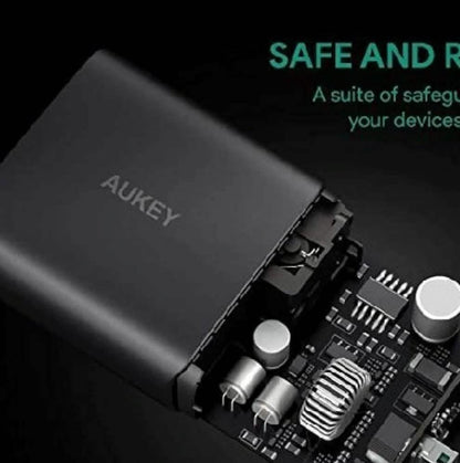 Aukey USB Wall Charger, Dual Port, USB-C 46W Power Delivery (Refurbished) DailySale