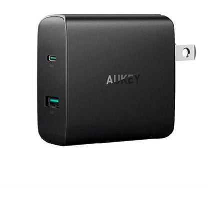 Aukey USB Wall Charger, Dual Port, USB-C 46W Power Delivery (Refurbished) DailySale