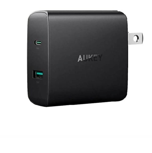 Aukey USB Wall Charger, Dual Port, USB-C 46W Power Delivery (Refurbished) DailySale