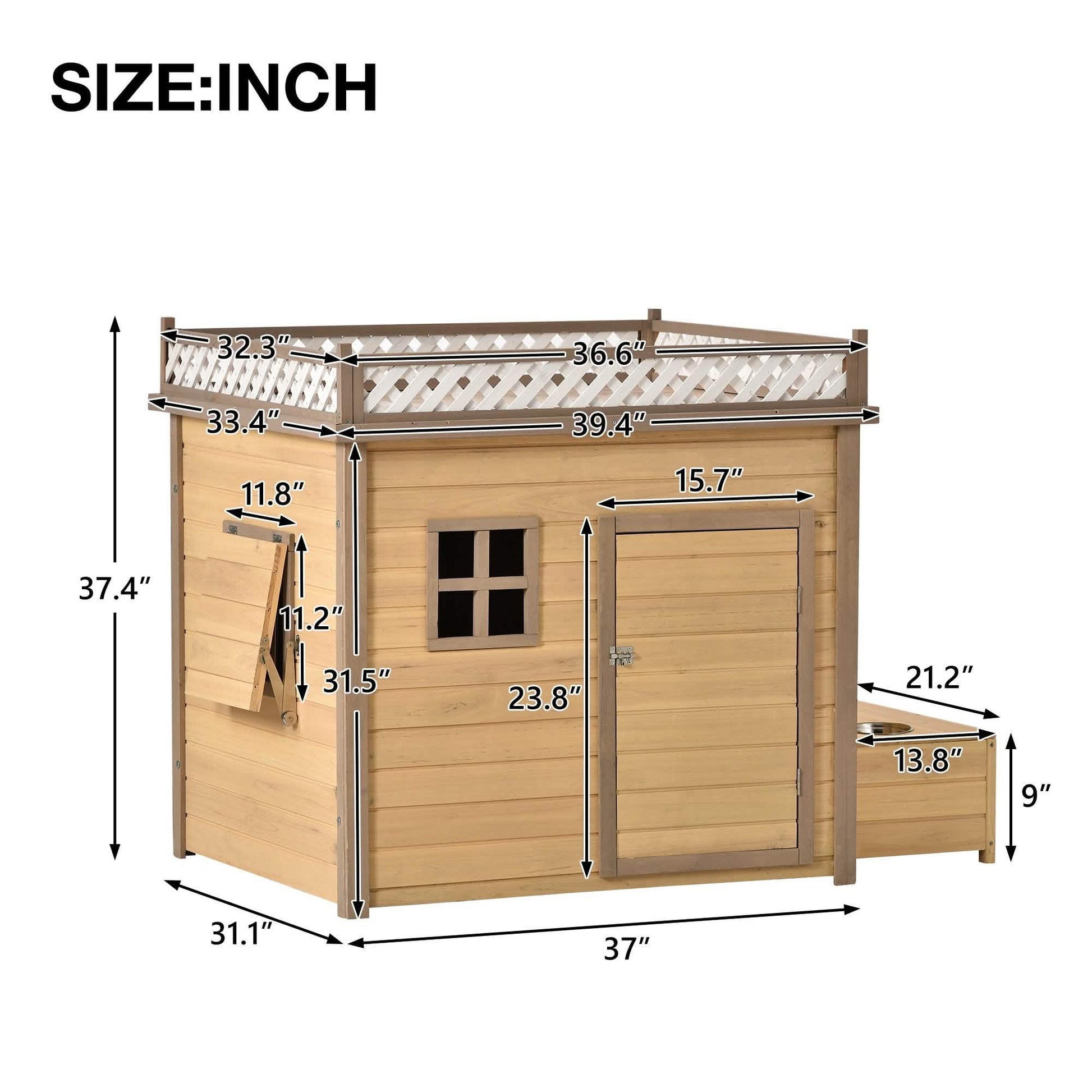 Aukfa 39.4” Wooden Dog House Puppy Shelter Kennel Outdoor & Indoor Dog Crate DailySale