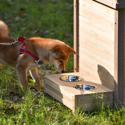 Aukfa 39.4” Wooden Dog House Puppy Shelter Kennel Outdoor & Indoor Dog Crate DailySale