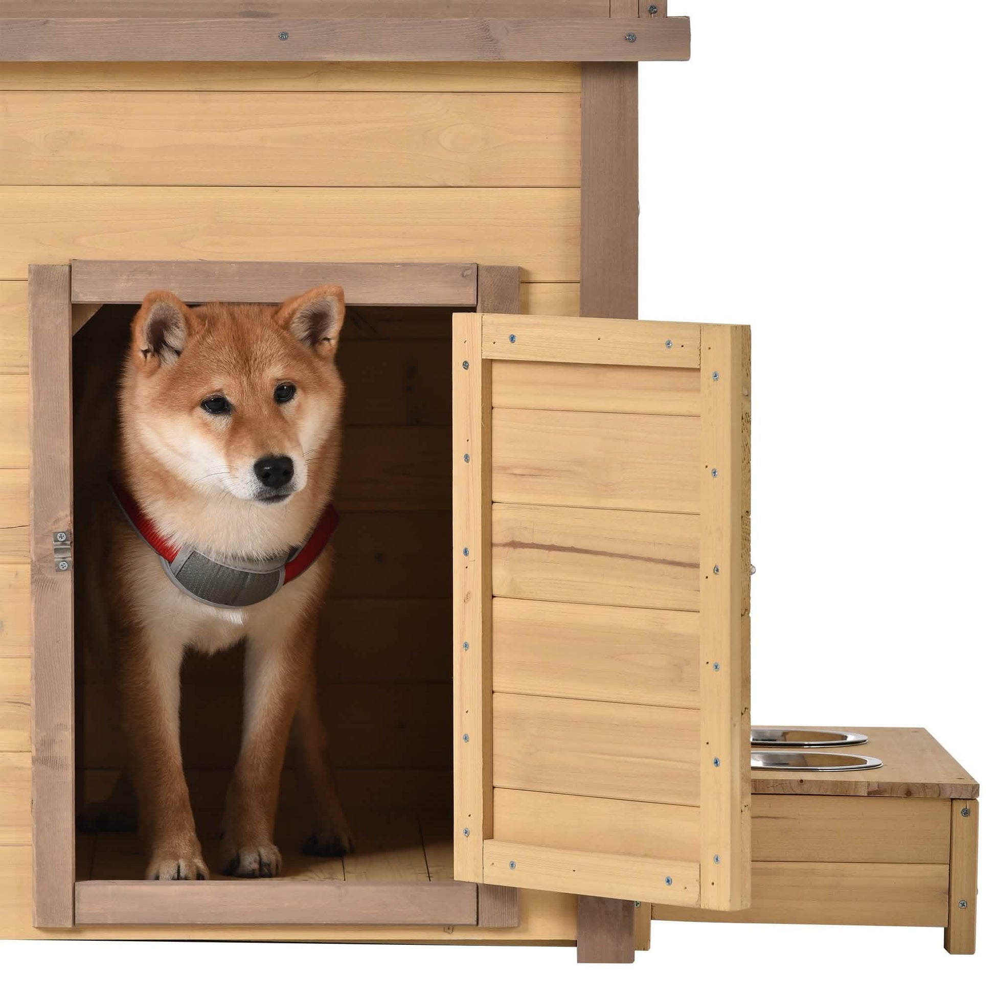 Aukfa 39.4” Wooden Dog House Puppy Shelter Kennel Outdoor & Indoor Dog Crate DailySale