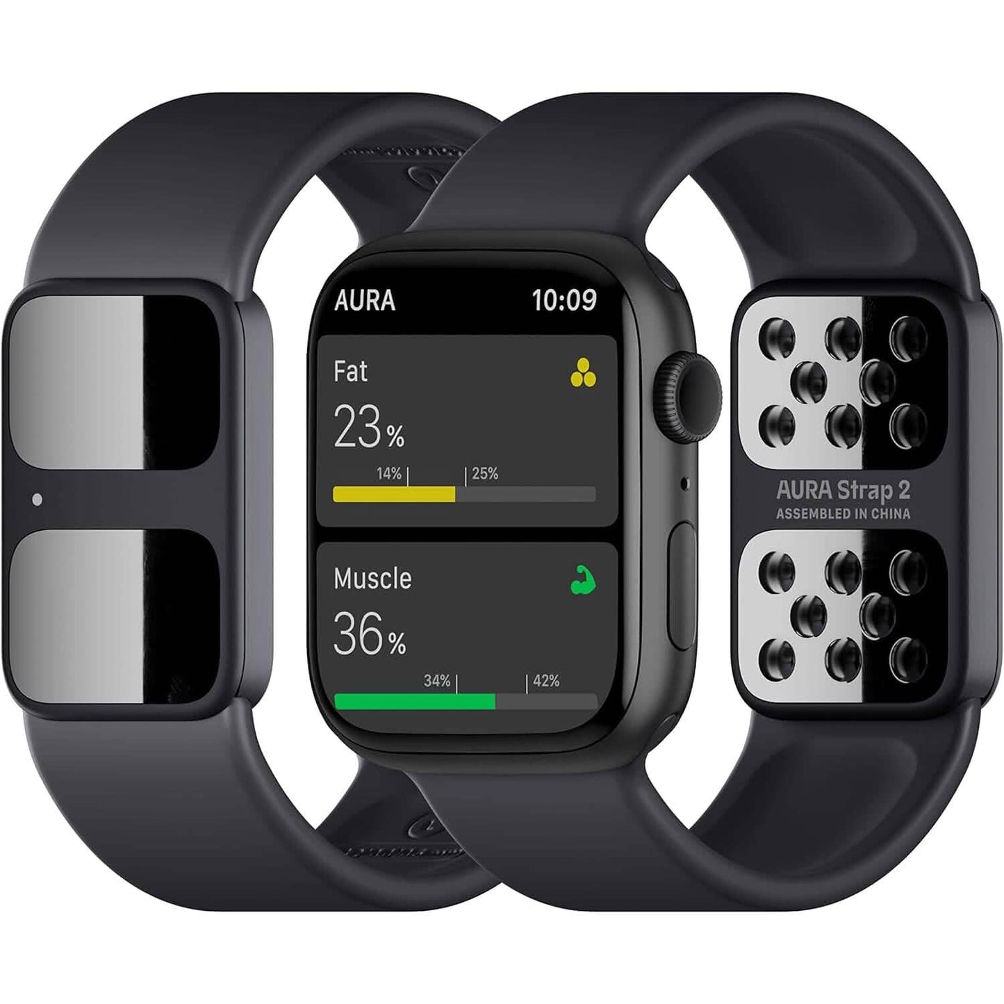 AURA Strap 2 Compatible w Apple Watch (45/49 mm (44/42mm), Coal Black)  (Refurbished) DailySale