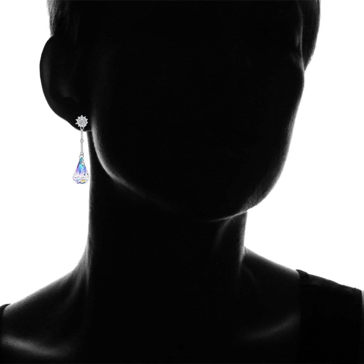 Aurora Borealis Crystal Drop Earrings made with Swarovski Elements DailySale