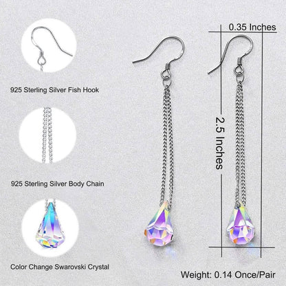 Aurora Borealis Crystal Drop Earrings Made with Swarovski Elements DailySale