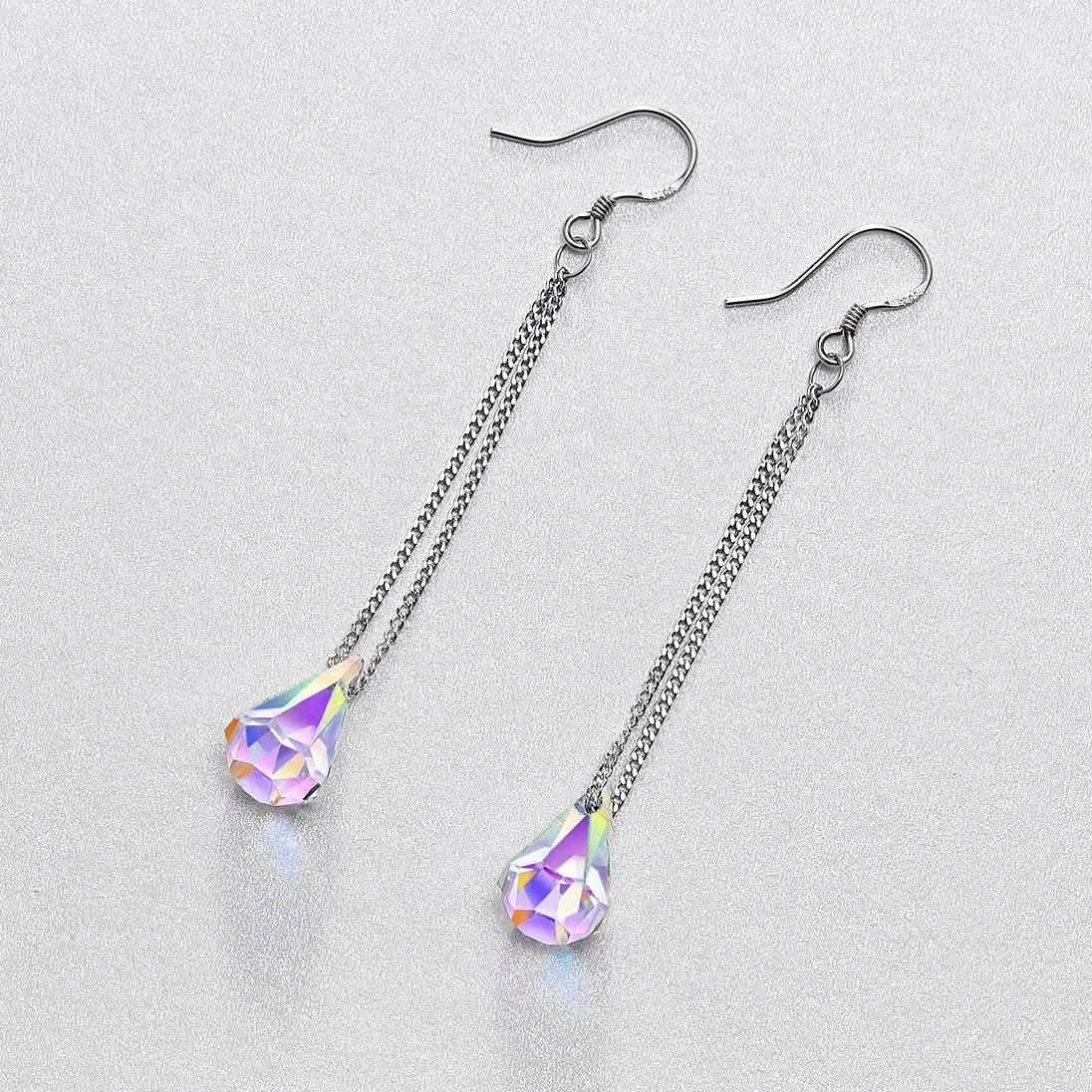 Aurora Borealis Crystal Drop Earrings Made with Swarovski Elements DailySale