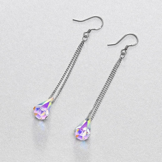 Aurora Borealis Crystal Drop Earrings Made with Swarovski Elements DailySale