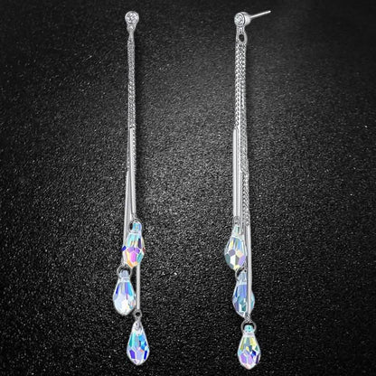 Aurora Borealis Crystal Drop Earrings Made with Swarovski Elements DailySale
