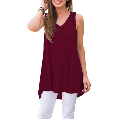 Women's Summer Casual Sleeveless V-Neck T-Shirt Tunic Blouse Tank Tops DailySale