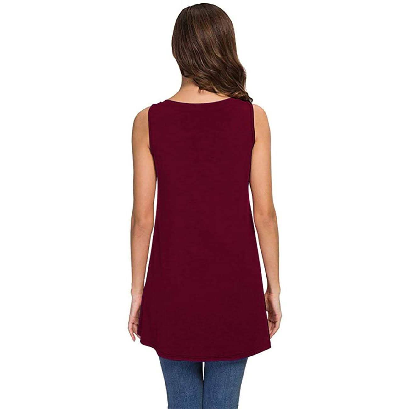 Women's Summer Casual Sleeveless V-Neck T-Shirt Tunic Blouse Tank Tops DailySale