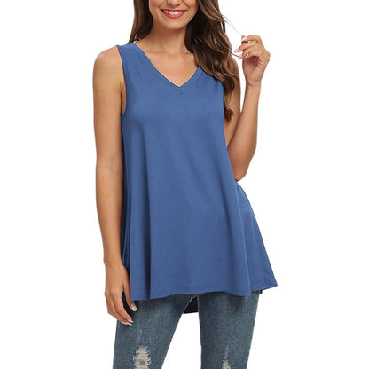 Women's Summer Casual Sleeveless V-Neck T-Shirt Tunic Blouse Tank Tops DailySale