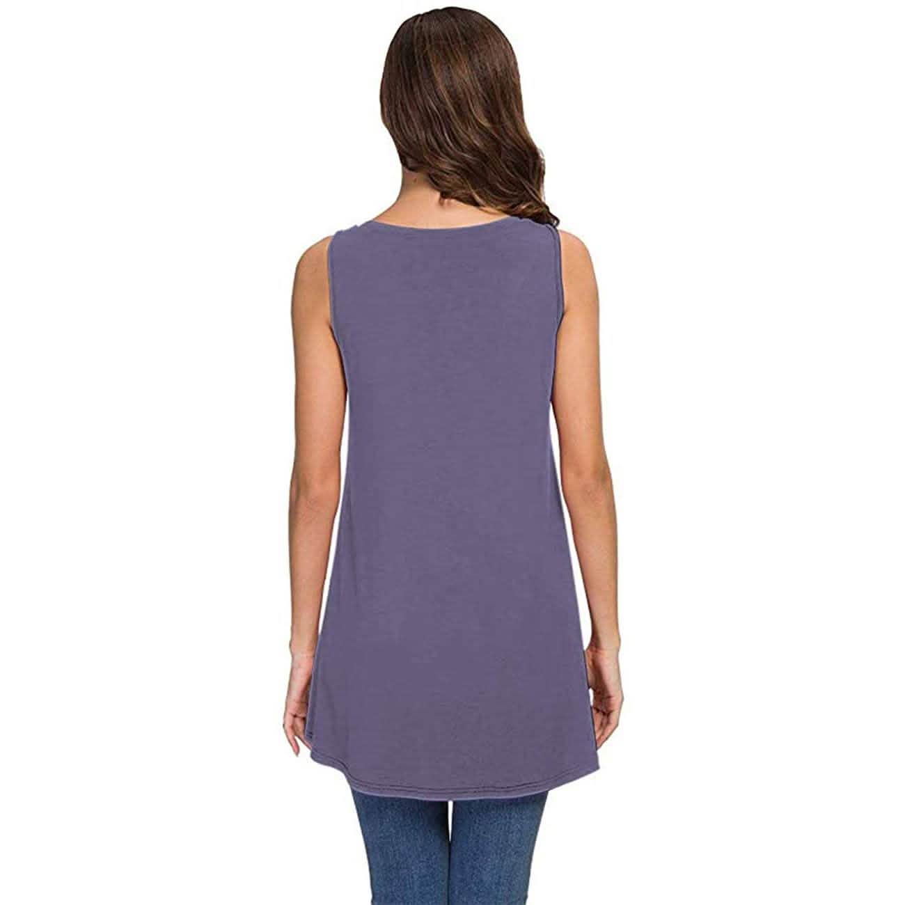 Women's Summer Casual Sleeveless V-Neck T-Shirt Tunic Blouse Tank Tops DailySale