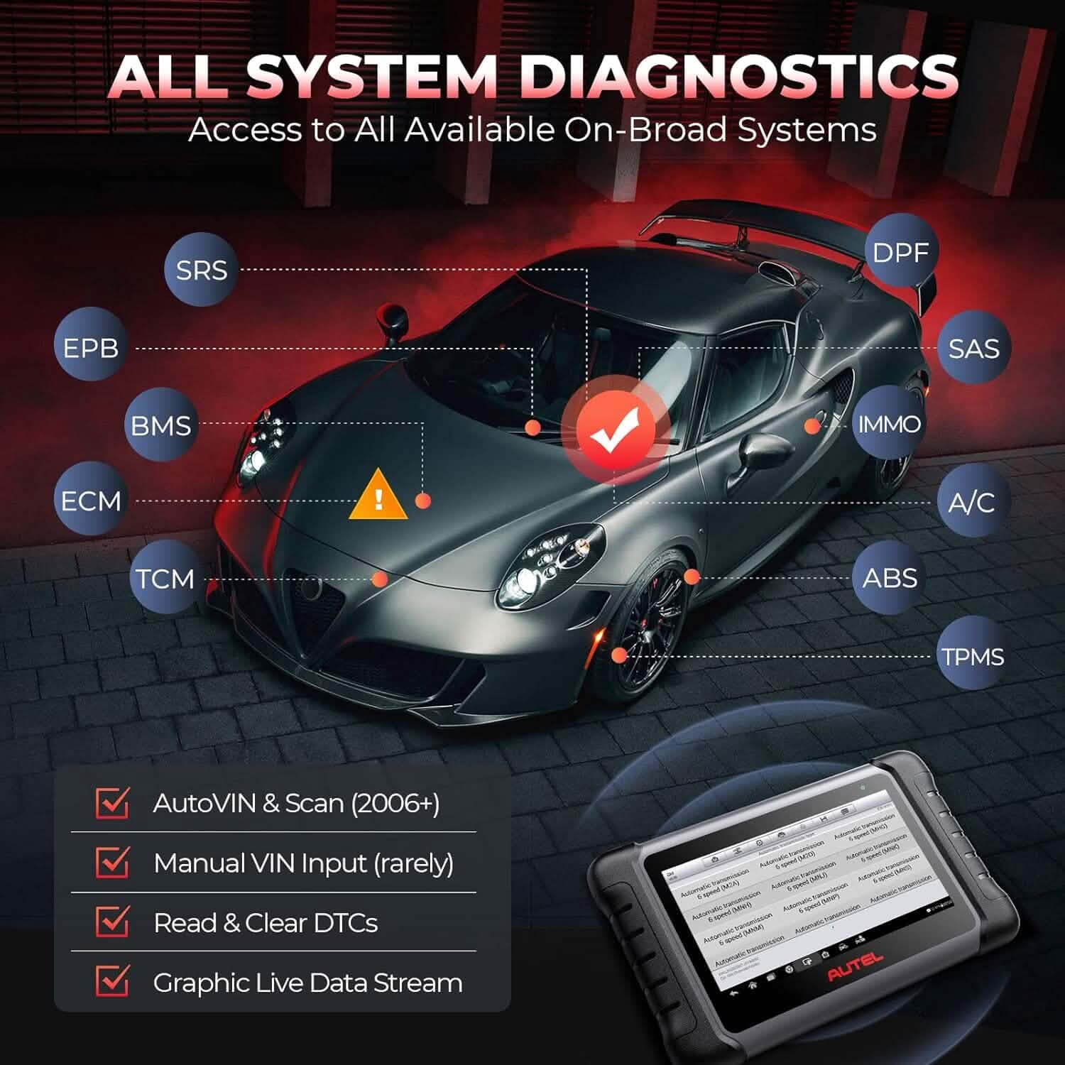 Autel MaxiCOM MK808S Bidirectional Scan Tool  (Refurbished) DailySale