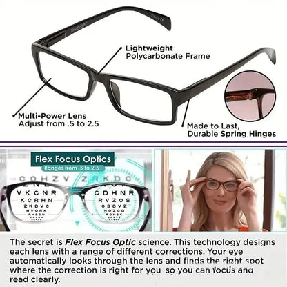 Auto Adjusting Multifocal Reading Glasses for Women and Men Bifocal Readers DailySale