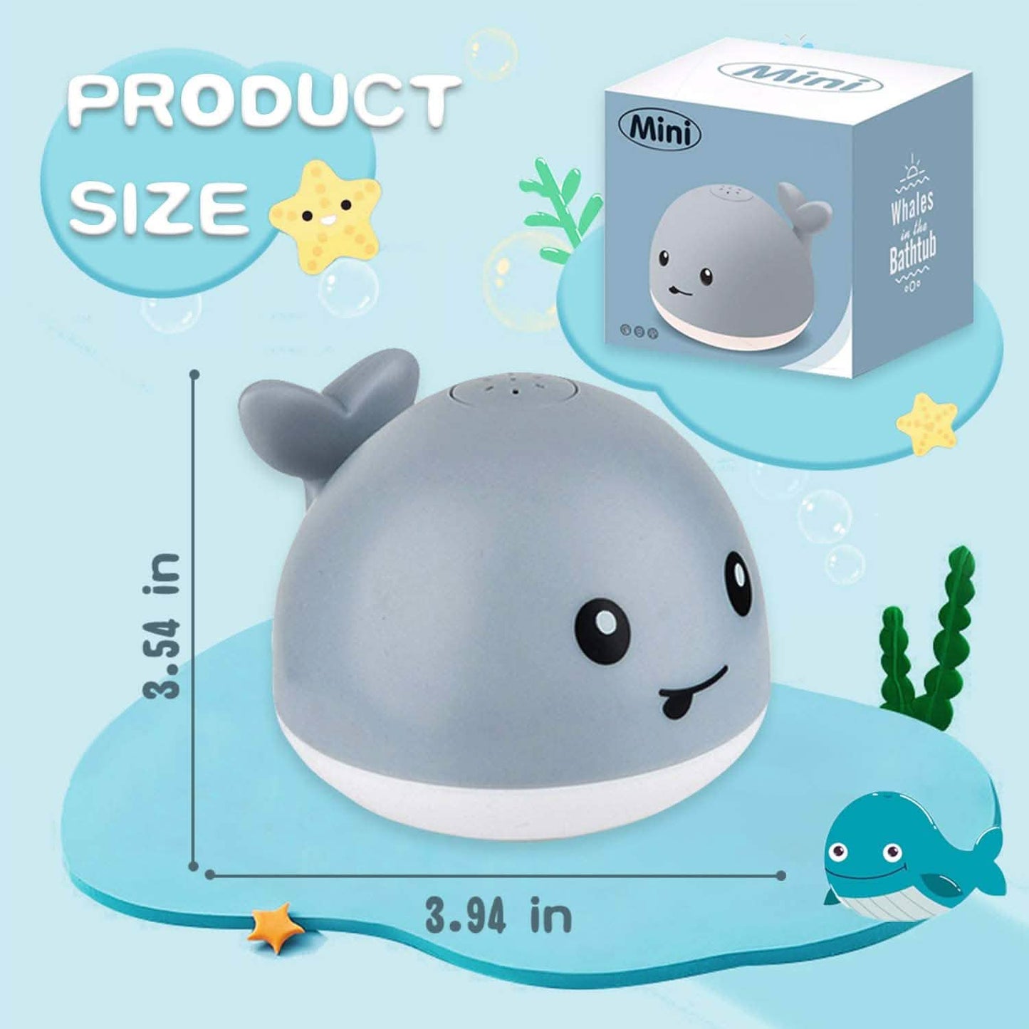 Auto Spray Water Whale Toy With Seven Kinds Of Flashing Light For Toddlers DailySale