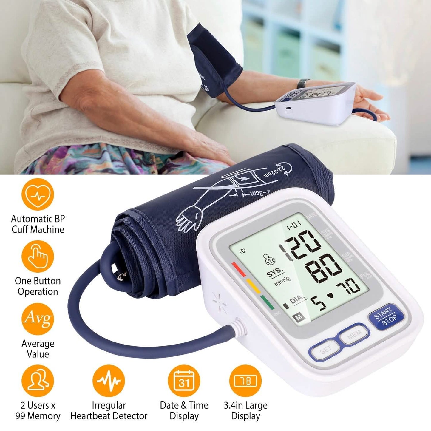 Automatic Arm Blood Pressure Monitor Digital DailySale