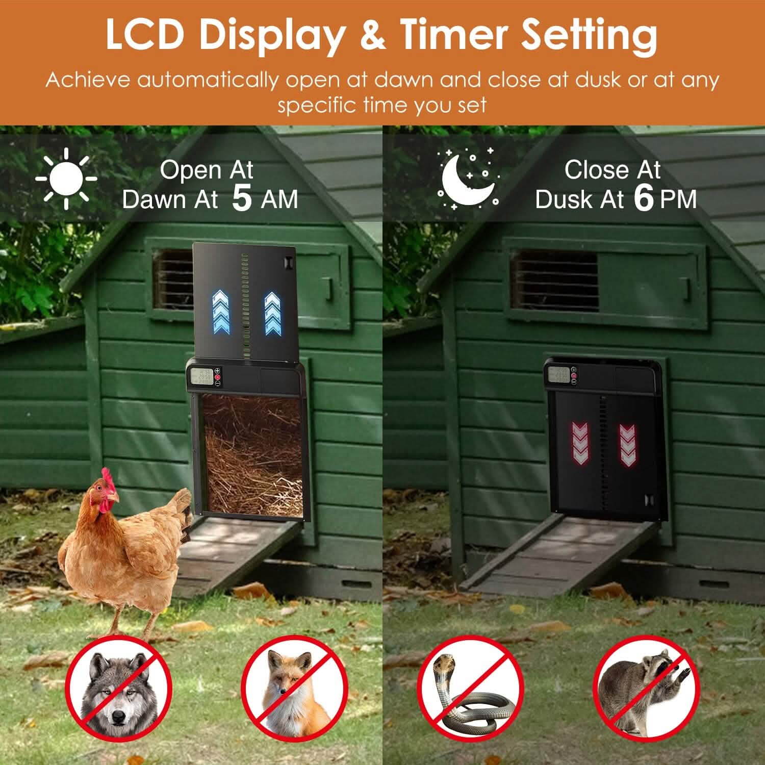 Automatic Chicken Coop Door with Timer Setting DailySale