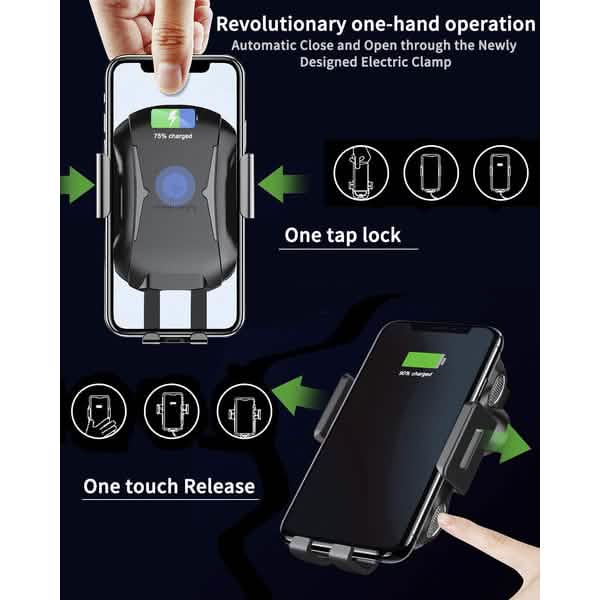Automatic Clamping Wireless Car Charger Mount DailySale