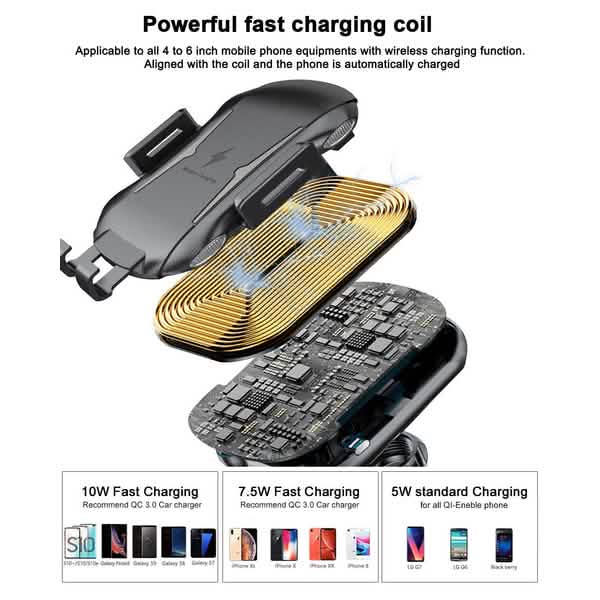 Automatic Clamping Wireless Car Charger Mount DailySale
