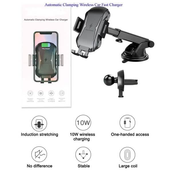 Automatic Clamping Wireless Car Charger Mount DailySale