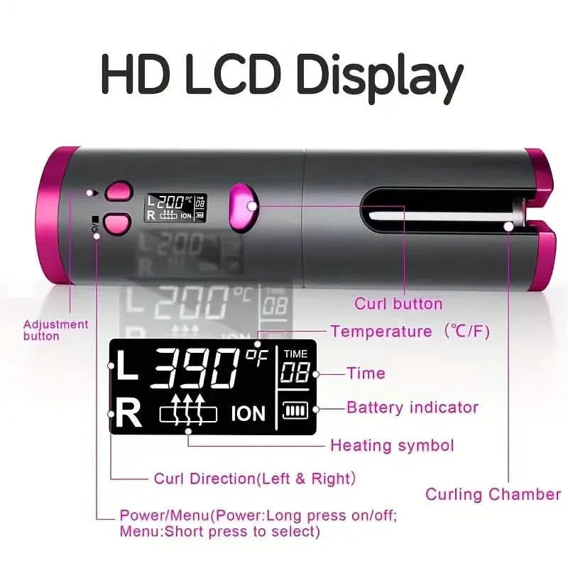 Automatic Curling Iron for Full-bodied Hair with 5 Temperature Settings DailySale