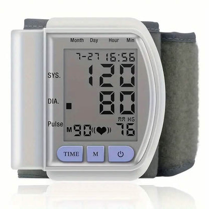 Automatic Digital Wrist Blood Pressure Monitor with Large LCD Display and Adjustable Cuff DailySale