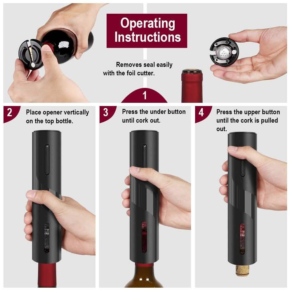Automatic Electric Wine Bottle Corkscrew Opener DailySale