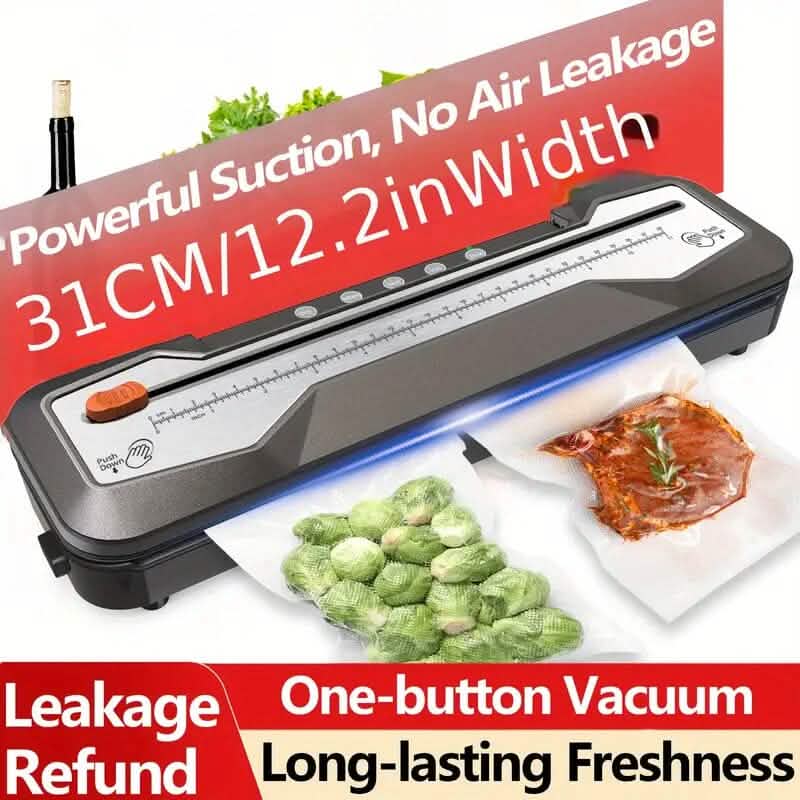 Automatic One-Touch Food Vacuum Sealer 5 Modes with 15 Sealer Bags and Built-in Cutter DailySale