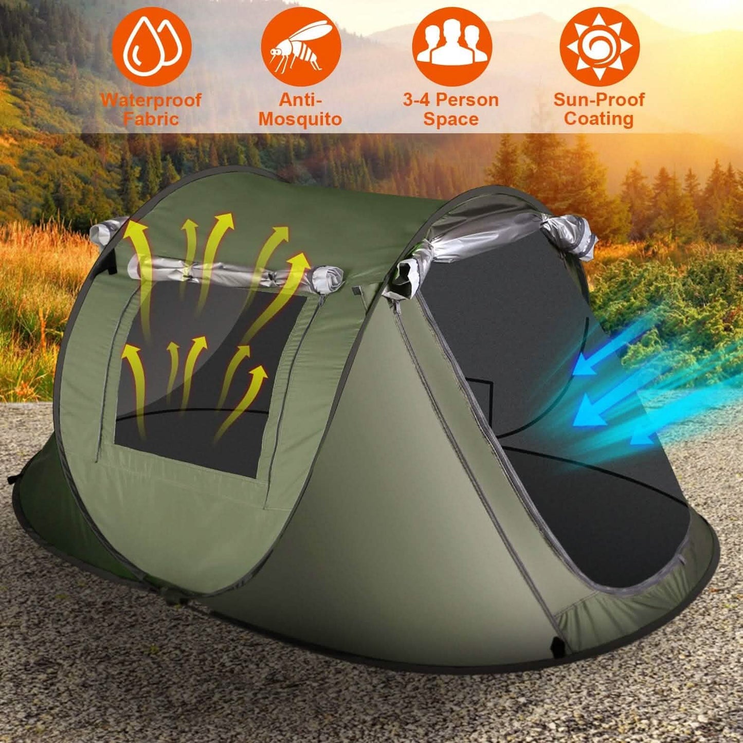 Automatic Pop Up Camping Tent DailySale