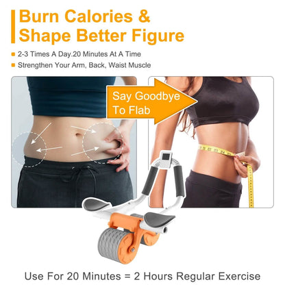 Automatic Rebound Abdominal Wheel Roller for Core Strength with Timer Kneel Pad DailySale