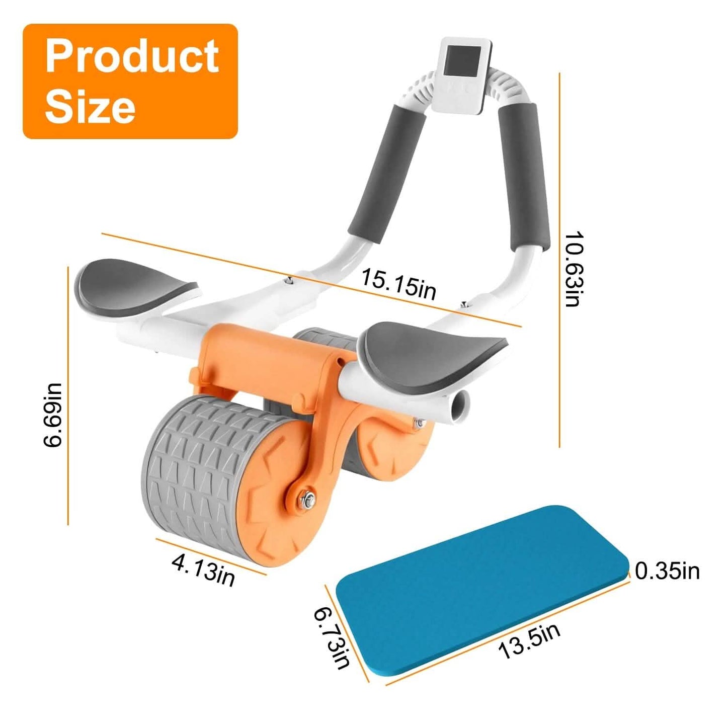 Automatic Rebound Abdominal Wheel Roller for Core Strength with Timer Kneel Pad DailySale