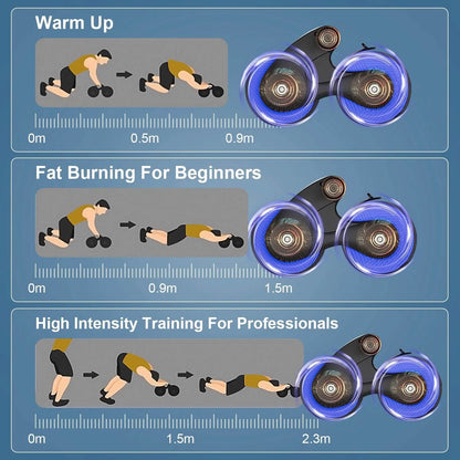 Automatic Rebound Anti-Slip AB Roller Wheel with Knee Pad Holder DailySale