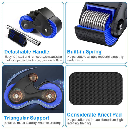 Automatic Rebound Anti-Slip AB Roller Wheel with Knee Pad Holder DailySale