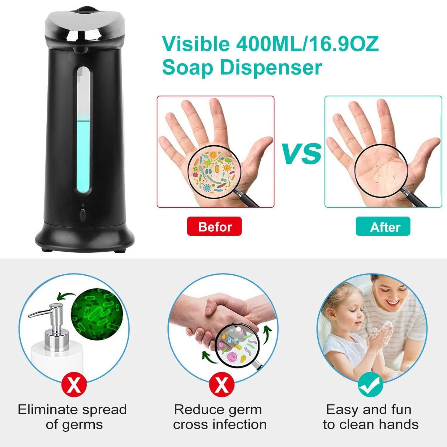 Automatic Soap Dispenser 400 ML/16.9 Oz DailySale