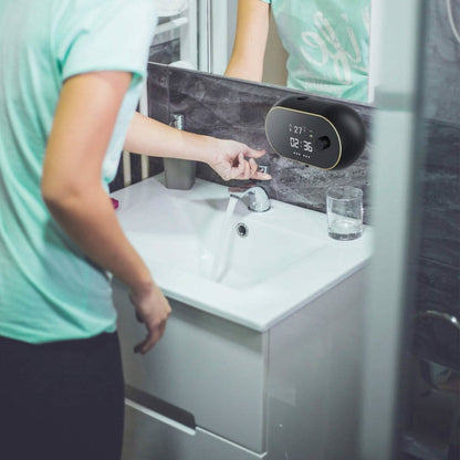 Automatic Soap Dispenser Wall Mounted Hand Free with Clock Temperature DailySale