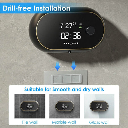 Automatic Soap Dispenser Wall Mounted Hand Free with Clock Temperature DailySale
