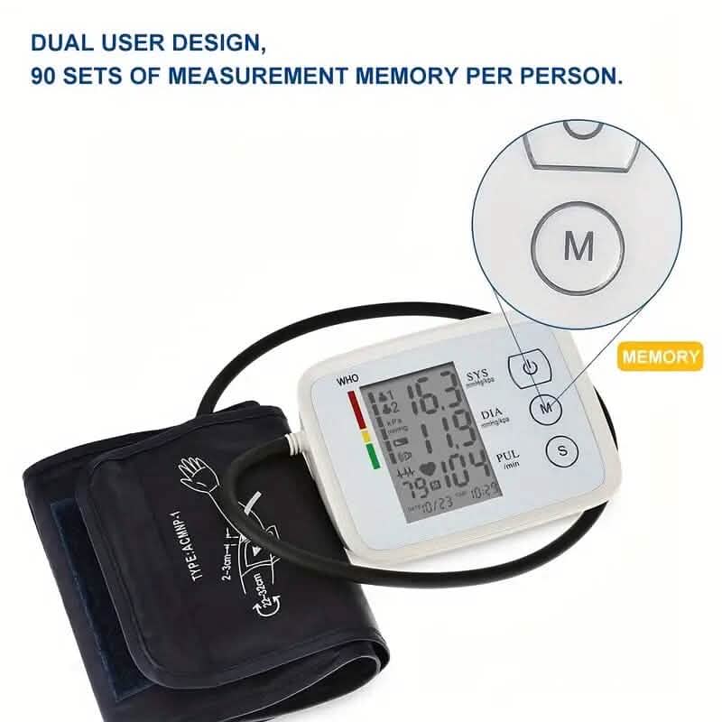 Automatic Upper Arm Blood Pressure Monitor with Heart Rate DailySale