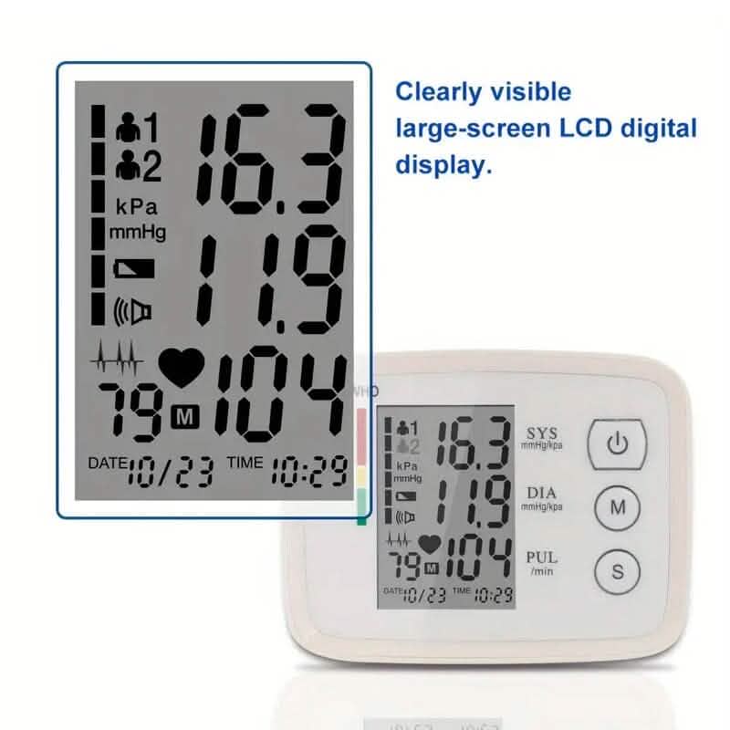 Automatic Upper Arm Blood Pressure Monitor with Heart Rate DailySale