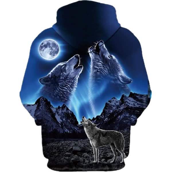 Autumn and Winter 3D Printed Wolf Sweatshirt Hoodie DailySale