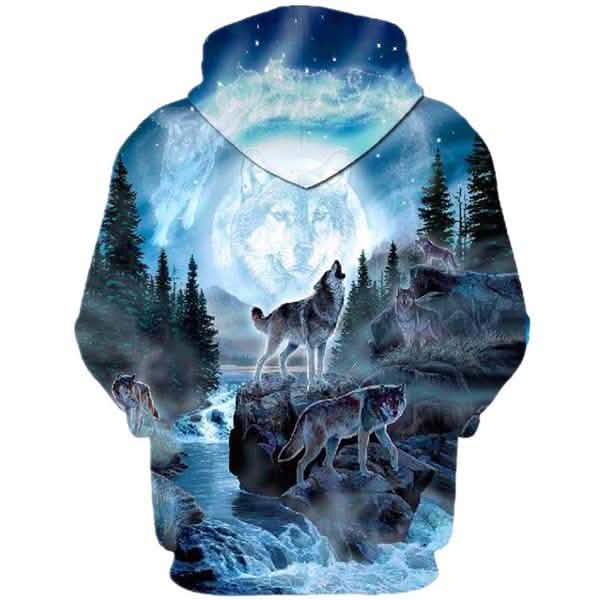 Autumn and Winter 3D Printed Wolf Sweatshirt Hoodie DailySale