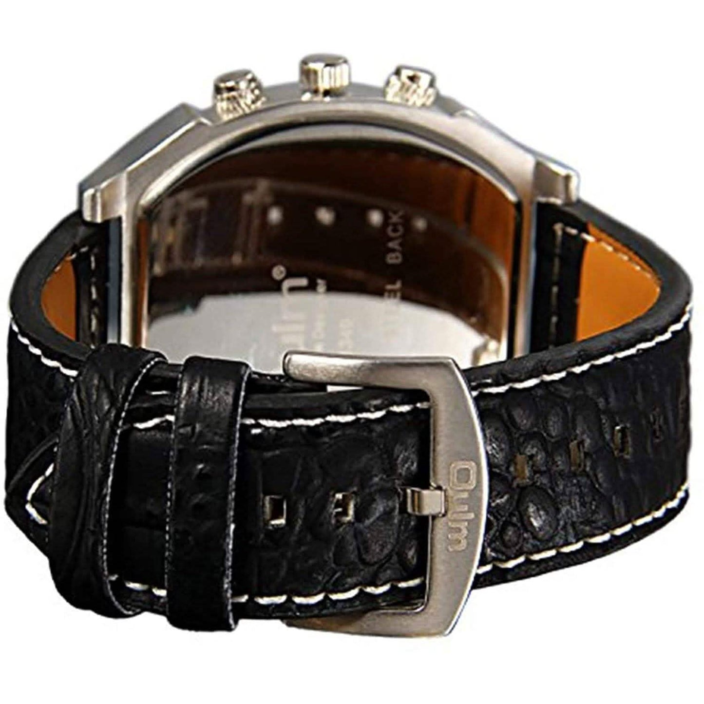 Avaner Mens Big Face Dual Time Zone Leather Strap Sport Watch DailySale