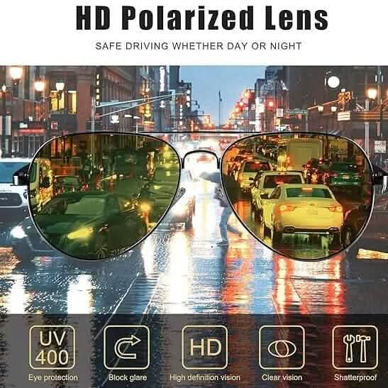 Aviator Tac Night Vision Glasses Polarized Sunglasses Anti Glare Driving Goggles DailySale