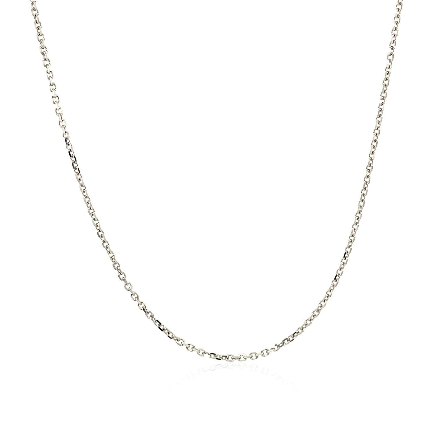 14k White Gold Diamond Cut Cable Link Chain 1.1mm Bids.com