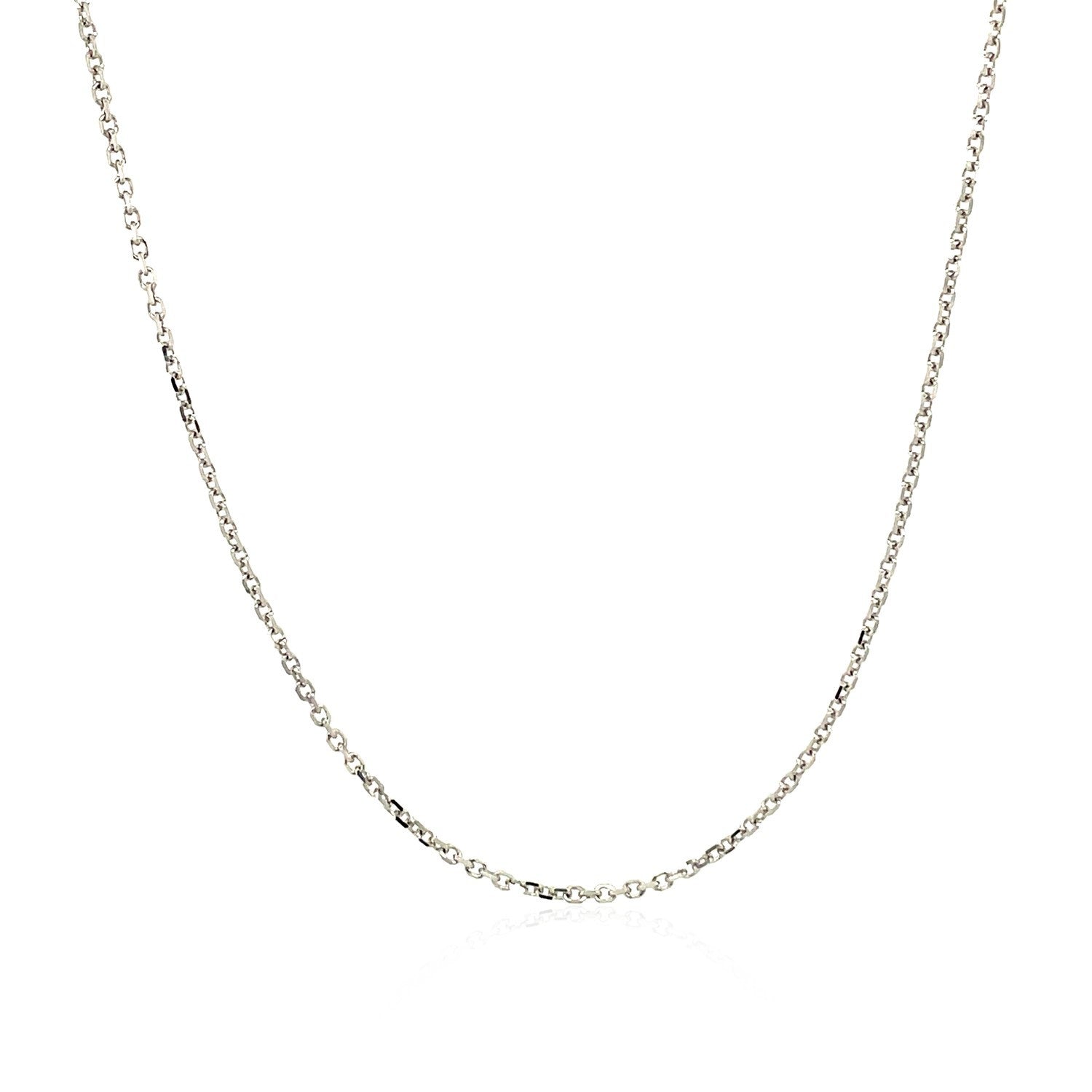14k White Gold Diamond Cut Cable Link Chain 1.1mm Bids.com