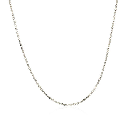 14k White Gold Diamond Cut Cable Link Chain 1.1mm Bids.com
