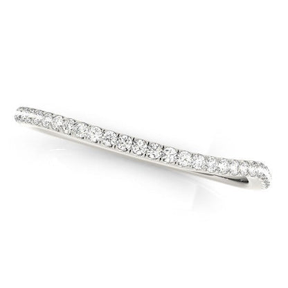 14k White Gold Slim Curved Diamond Wedding Ring (1/10 cttw) Bids.com