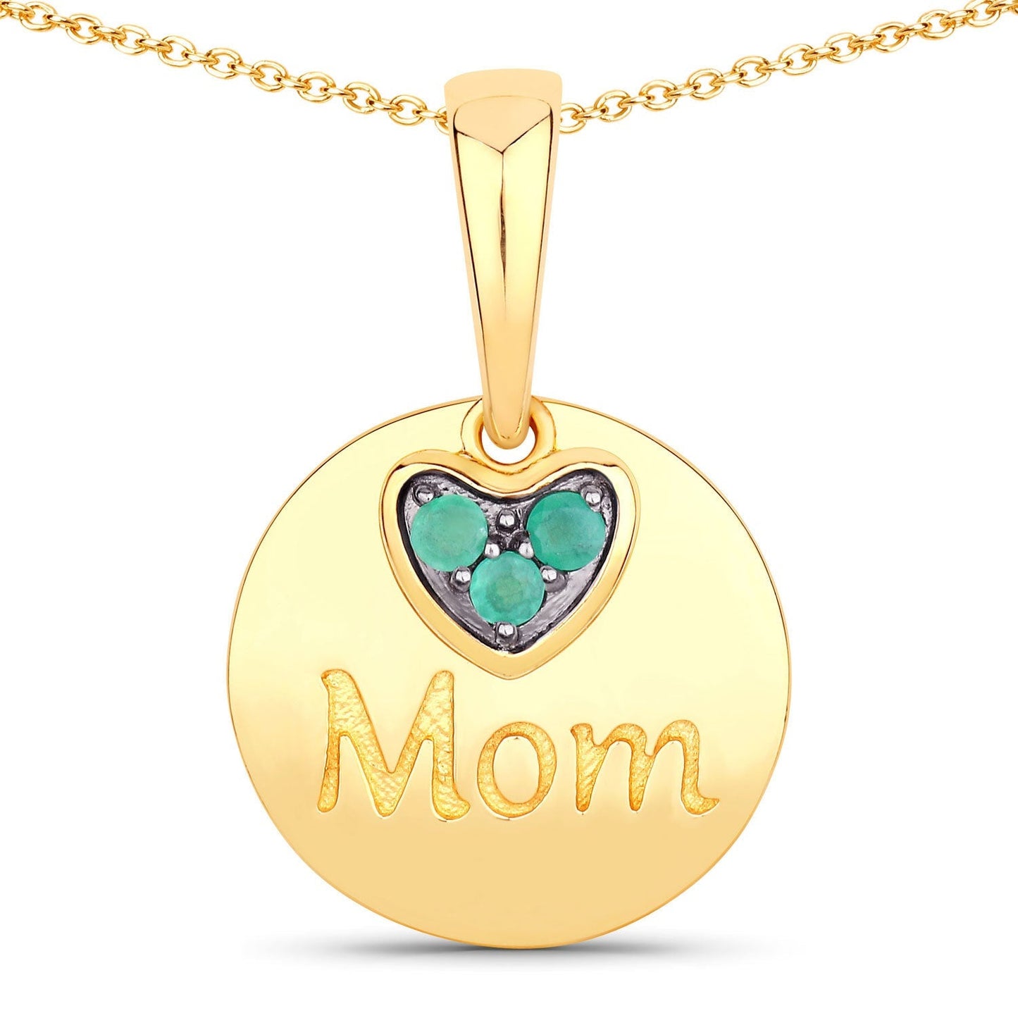 0.17 Carat Genuine Emerald .925 Sterling Silver Pendant Bids.com