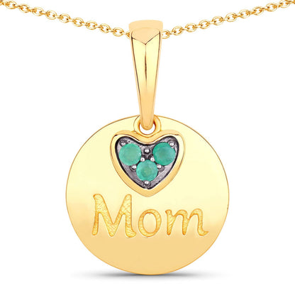 0.17 Carat Genuine Emerald .925 Sterling Silver Pendant Bids.com