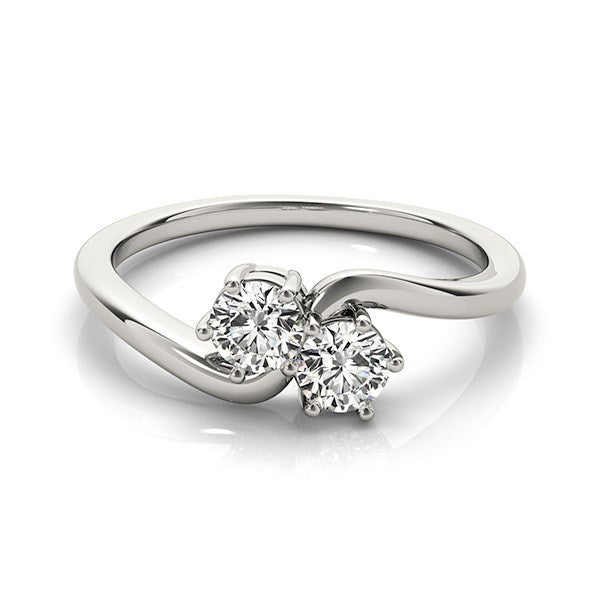 Solitaire Two Stone Diamond Ring in 14k White Gold (1/2 cttw) Bids.com